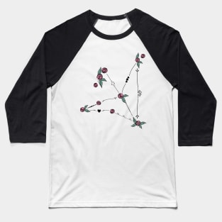Aquila (The Eagle) Constellation Roses and Hearts Doodle Baseball T-Shirt
